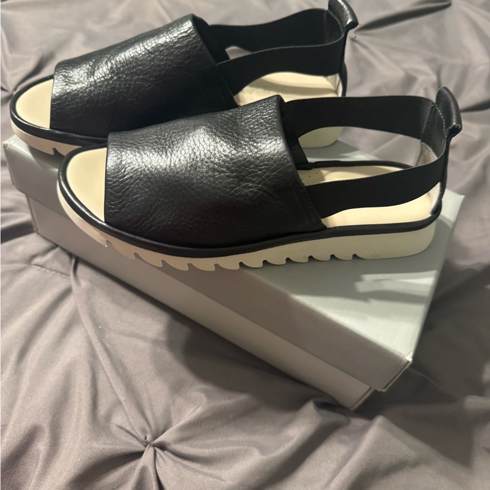 The Flexx Black Leather Sandals with Cream Sole New - Picture 5 of 11